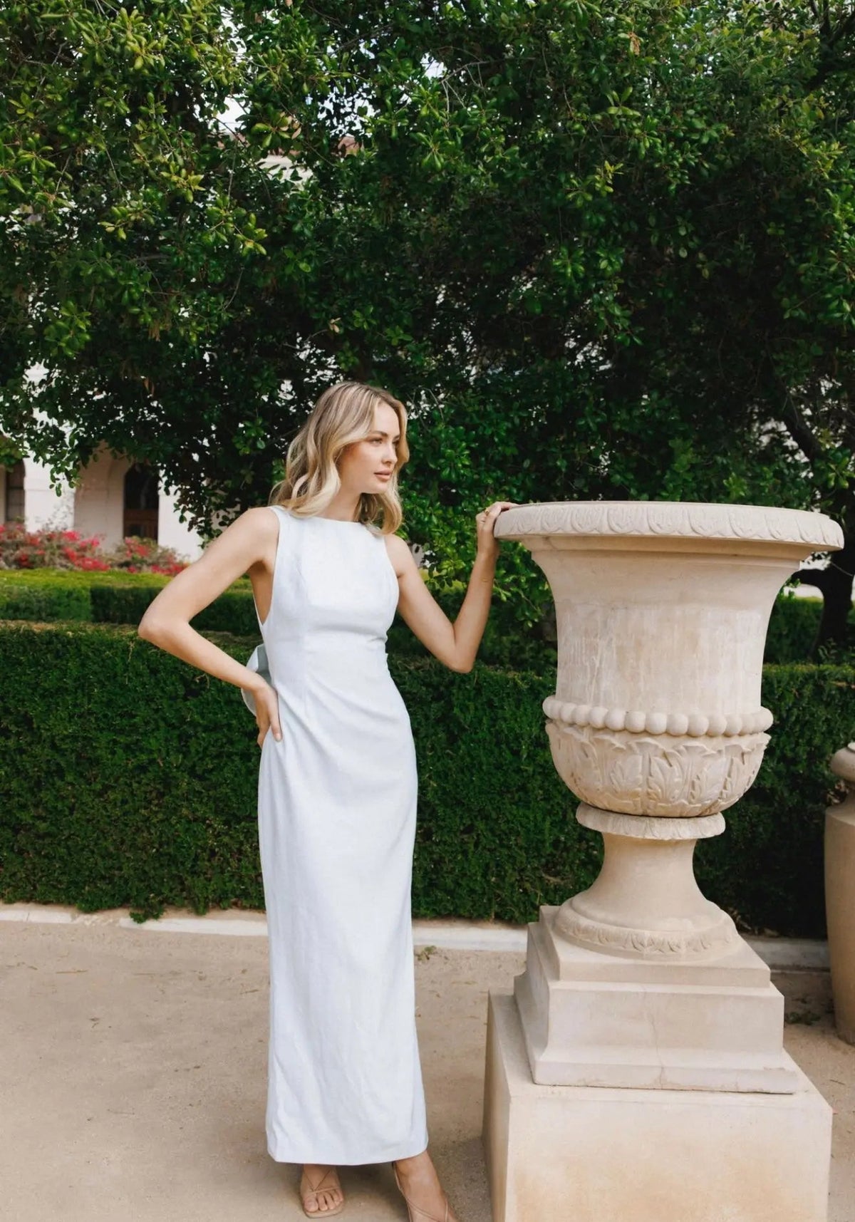 Blue bow maxi dress