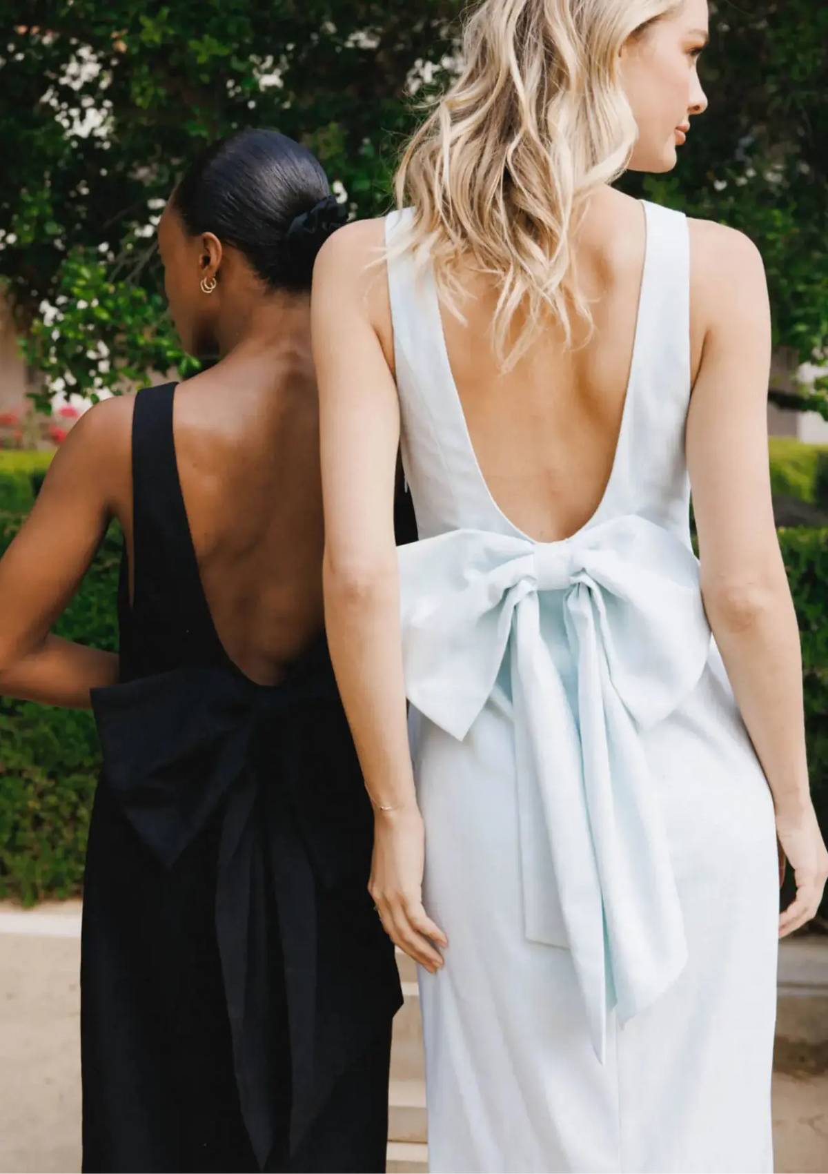 Blue bow maxi dress