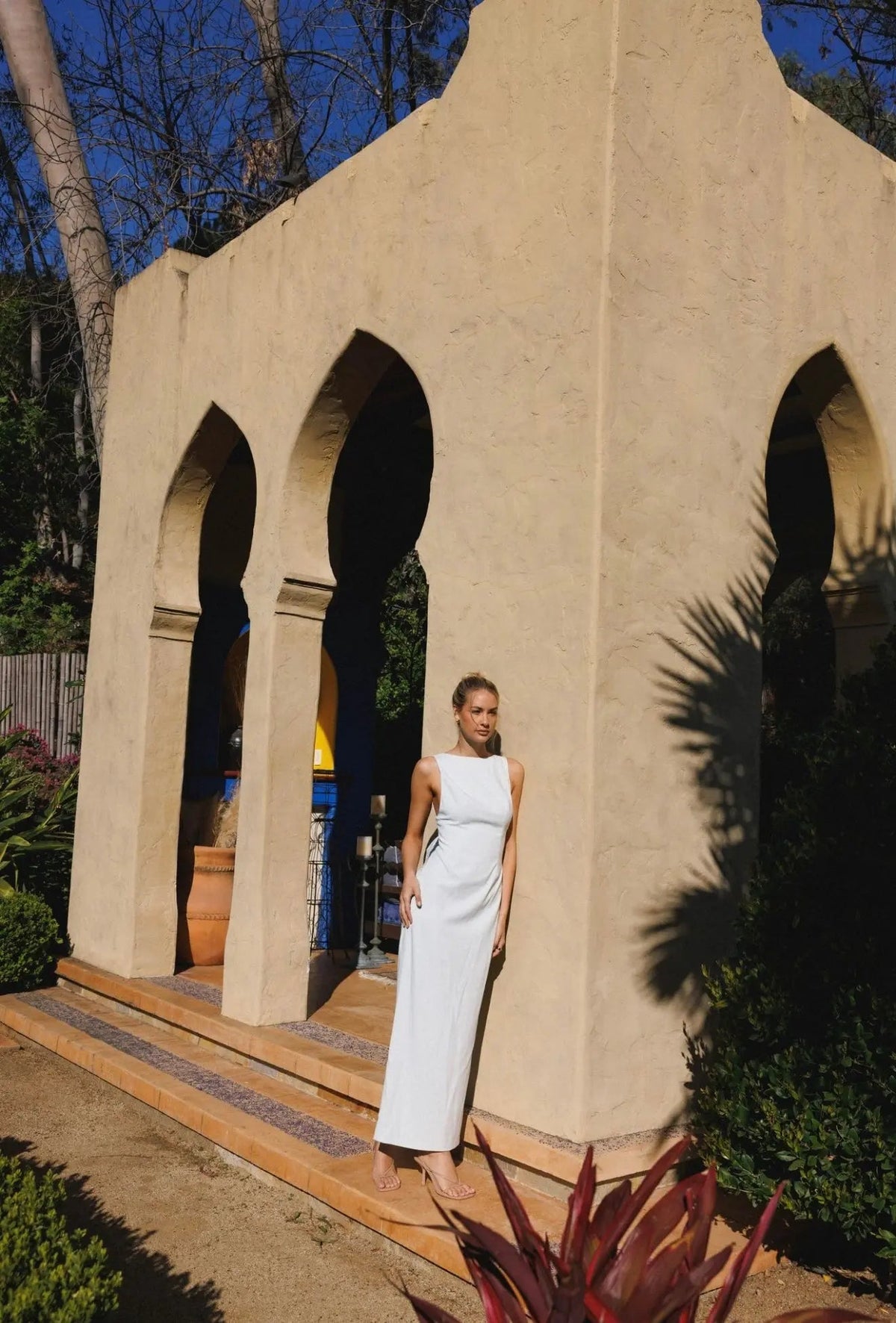 Blue bow maxi dress