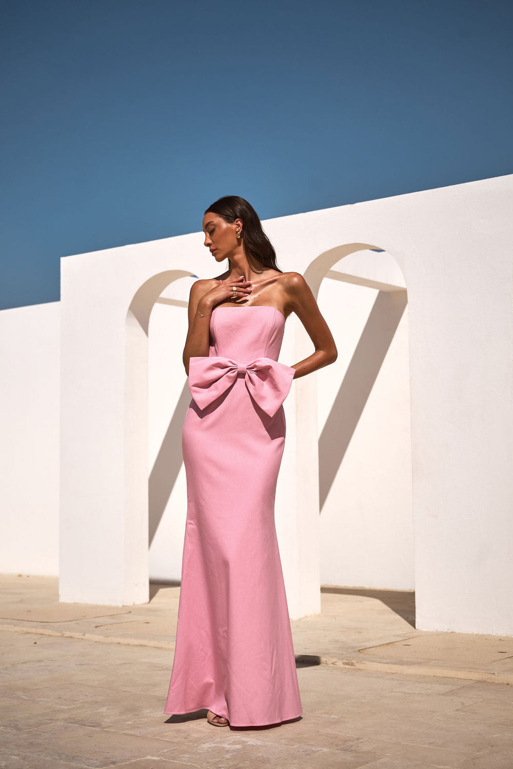 ALB LONDON UK Belle Bow Dress featuring a stylish bow detail and elegant design, perfect for special occasions.