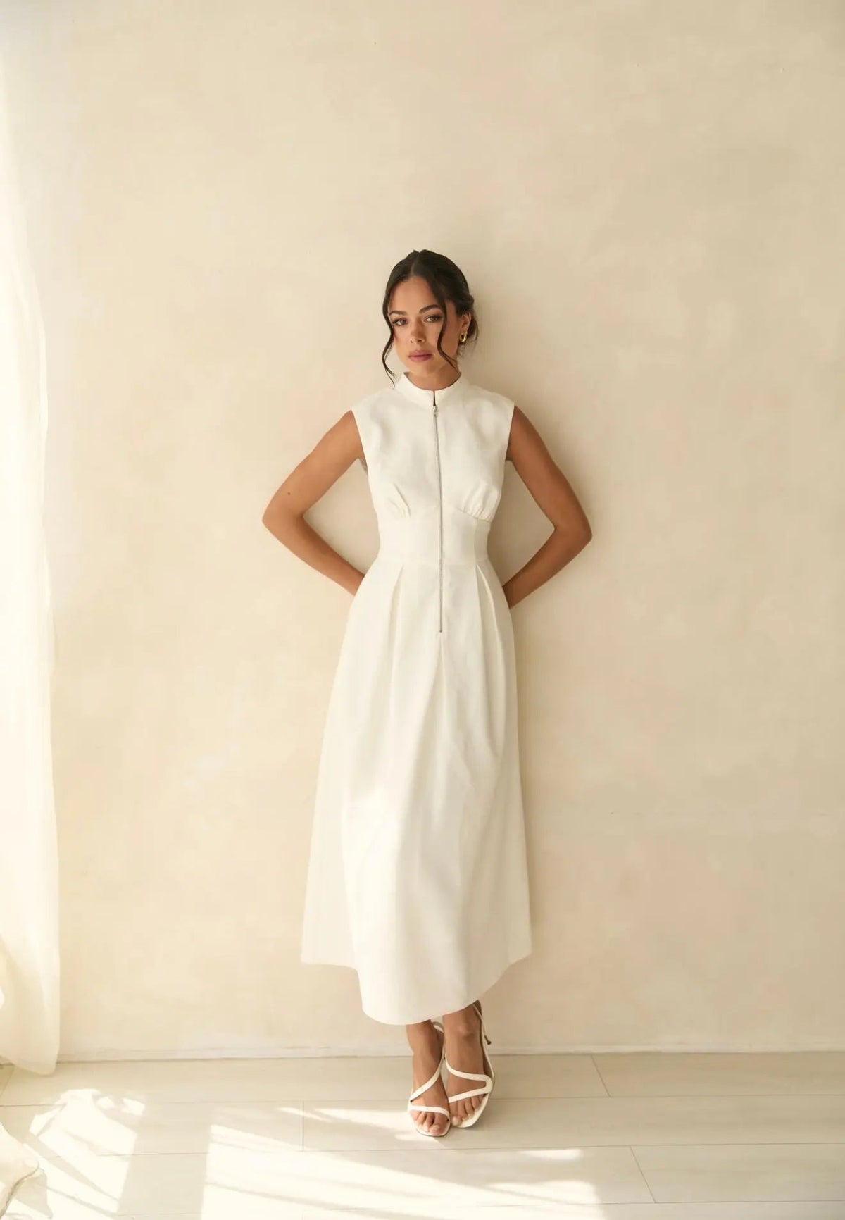 Knightsbridge White Zip Dress